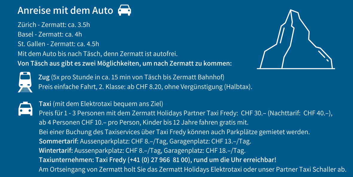 Anreise Auto Zermatt