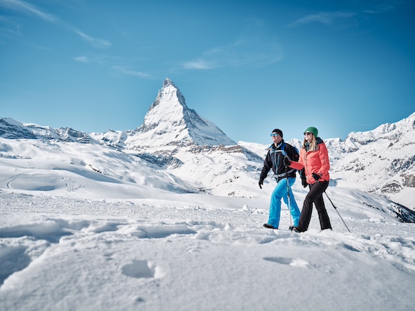 Winterwanderwege sind zahlreich in Zermatt